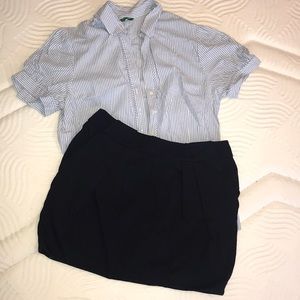Mango navy blue mini skirt